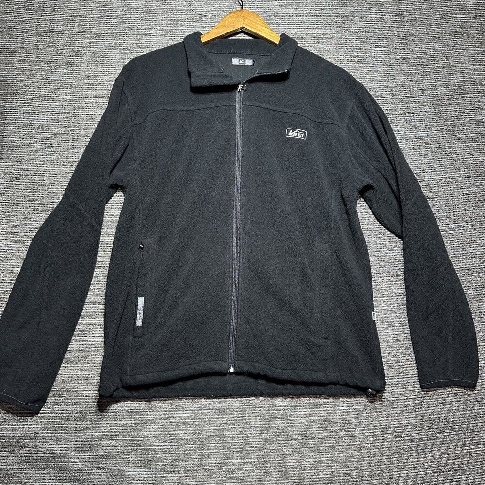 REI Jacket Women's L Black Fleece Full Zip Polartec Pockets